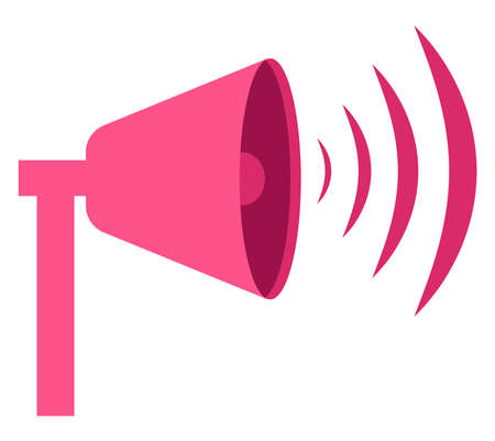 Pink megaphone, illustration, vector on white backgroundのイラスト素材