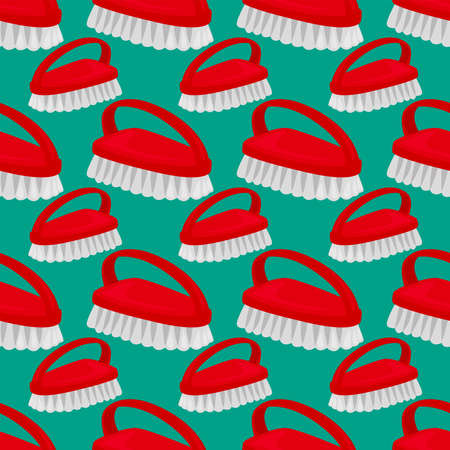 Brushes pattern, seamless pattern on green background.のイラスト素材