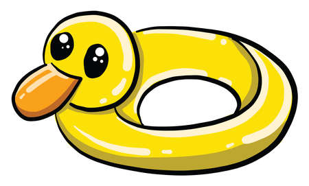 Baby toy duck, illustration, vector on white backgroundのイラスト素材
