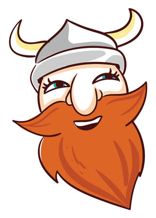 Happy viking, illustration, vector on white backgroundのイラスト素材