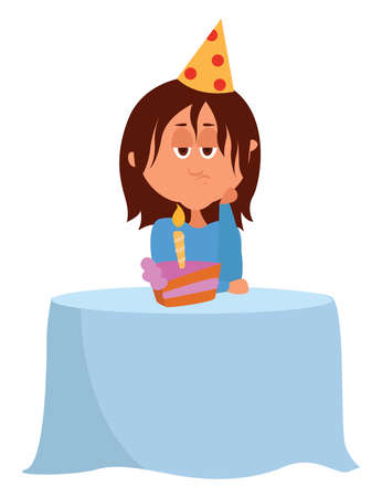 Birthday girl, illustration, vector on white backgroundのイラスト素材