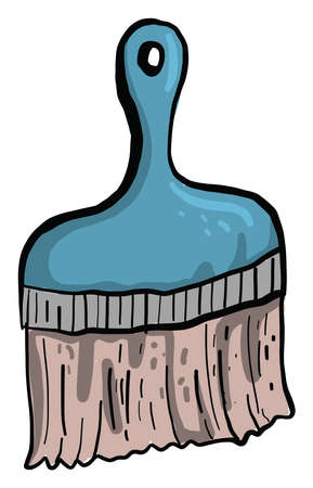 Blue paintbrush, illustration, vector on white backgroundのイラスト素材