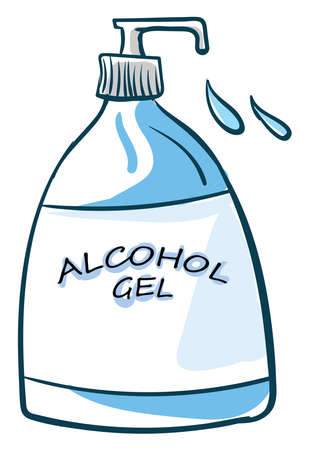 Bottle of alcohol, illustration, vector on white backgroundのイラスト素材