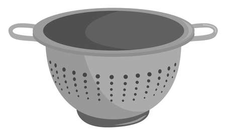 Colander, illustration, vector on white backgroundのイラスト素材