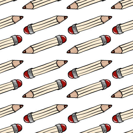 Pencils pattern, seamless pattern on white background.の写真素材