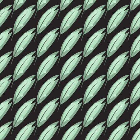 Feather pattern, seamless pattern on black background.のイラスト素材