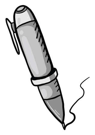 Gray pen, illustration, vector on white backgroundのイラスト素材