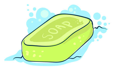 Green soap, illustration, vector on white backgroundのイラスト素材
