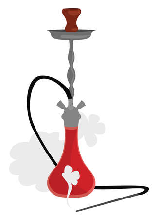 Hookah, illustration, vector on white backgroundのイラスト素材