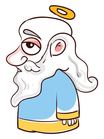 Bored god, illustration, vector on white backgroundのイラスト素材