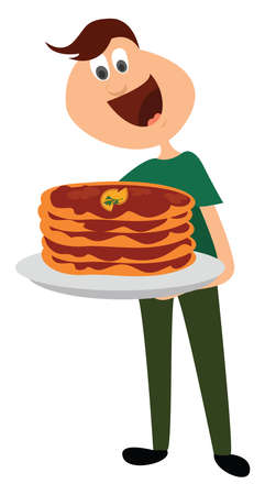 Lahmacun food, illustration, vector on white backgroundのイラスト素材
