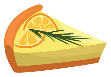 Lemon pie, illustration, vector on white backgroundのイラスト素材
