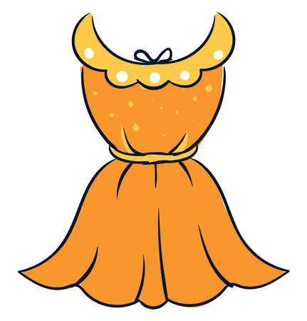 Orange dress, illustration, vector on white backgroundのイラスト素材