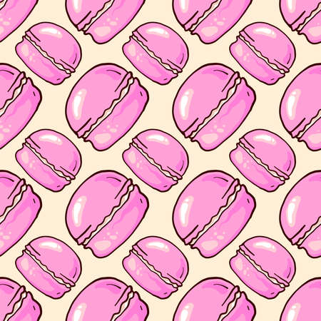 Macaroon pattern, seamless pattern on light background.のイラスト素材