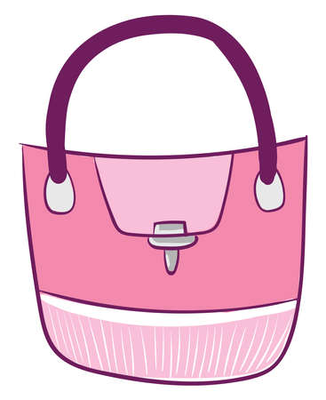 Pink woman bag, illustration, vector on white backgroundのイラスト素材