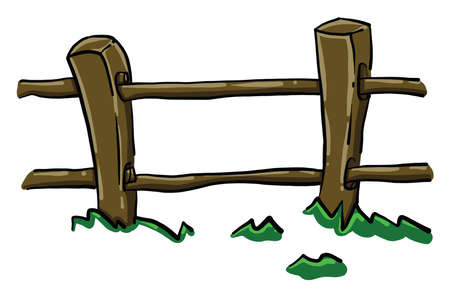 Railing in the yard, illustration, vector on white backgroundのイラスト素材