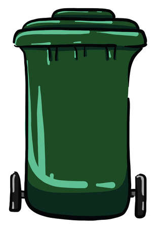 Trash can, illustration, vector on white backgroundのイラスト素材