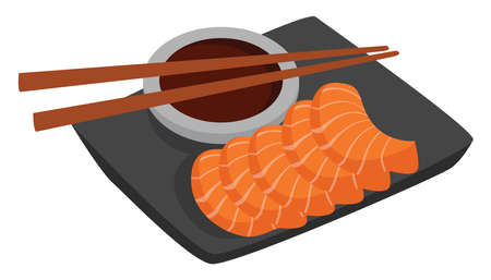 Sashimi food, illustration, vector on white backgroundのイラスト素材