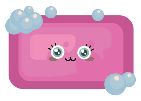 Pink soap, illustration, vector on white backgroundのイラスト素材