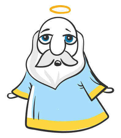 God in blue, illustration, vector on white backgroundのイラスト素材