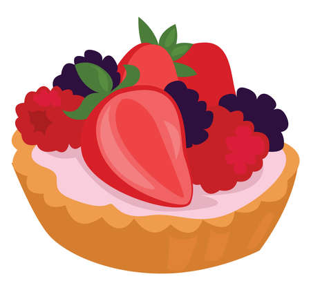 Tartlet food, illustration, vector on white backgroundのイラスト素材