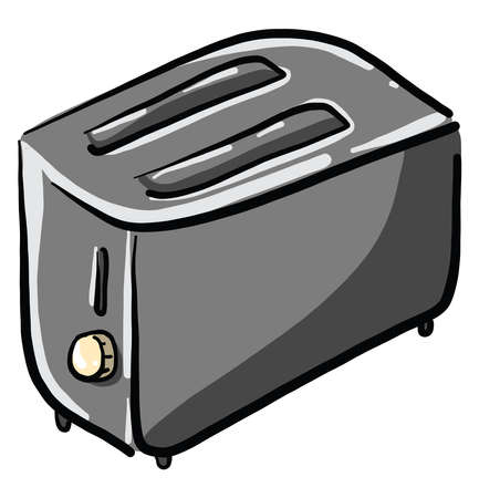 Gray toaster, illustration, vector on white backgroundのイラスト素材