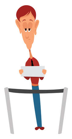 Man at the airport, illustration, vector on white backgroundのイラスト素材