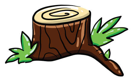 Trunk tree, illustration, vector on white backgroundのイラスト素材