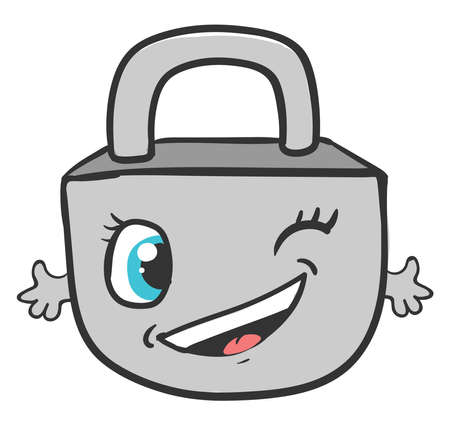 Winking lock, illustration, vector on white backgroundのイラスト素材