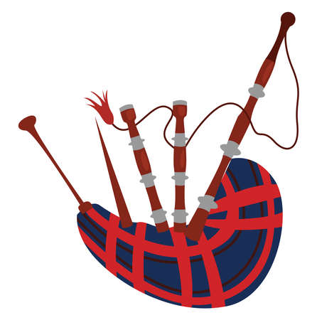Bagpipes, illustration, vector on white backgroundのイラスト素材