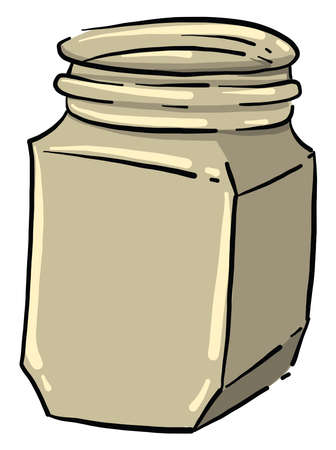 Empty jar, illustration, vector on white backgroundのイラスト素材