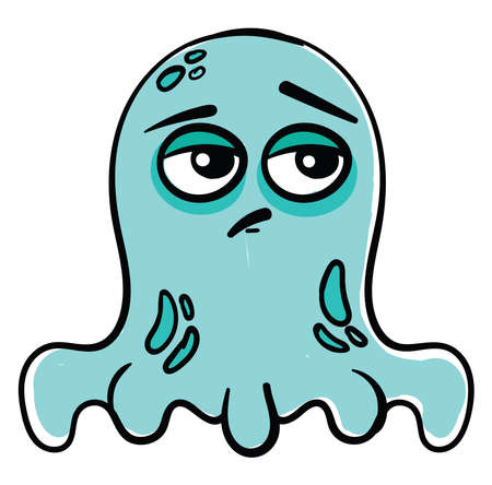 Monster in bad mood, illustration, vector on white backgroundのイラスト素材