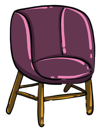 Purple armchair, illustration, vector on white backgroundのイラスト素材