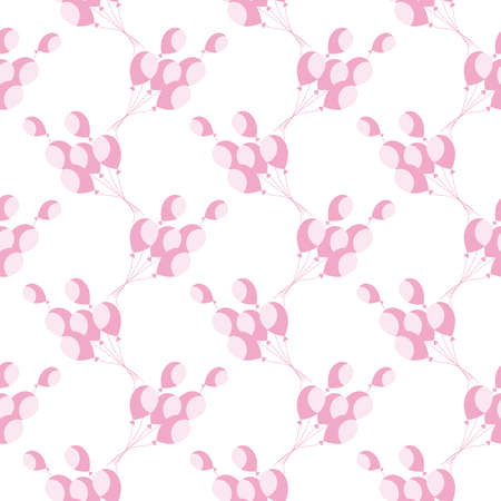 Pink balloons ,seamless pattern on white background.のイラスト素材