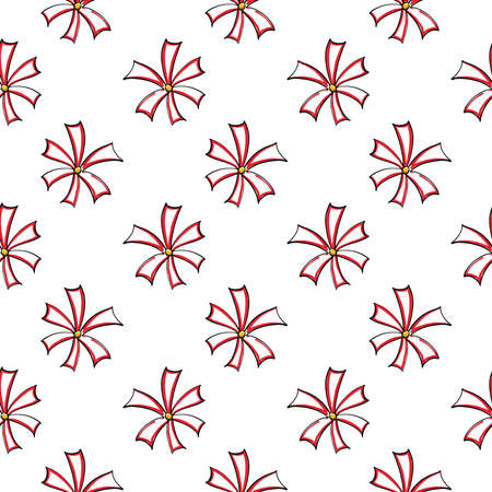 Red flower ,seamless pattern on white background.のイラスト素材