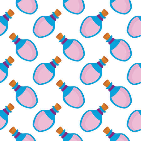 Blue bottle ,seamless pattern on white background.のイラスト素材