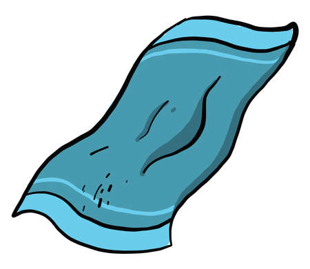 Blue short towel, illustration, vector on white backgroundのイラスト素材