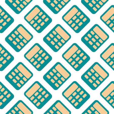 Little green calculator ,seamless pattern on white background.のイラスト素材