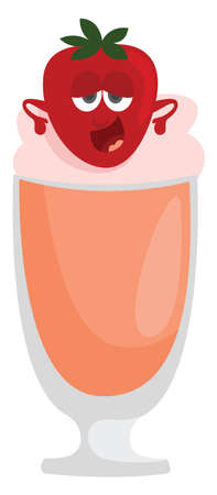 Cold cocktail, illustration, vector on white backgroundのイラスト素材