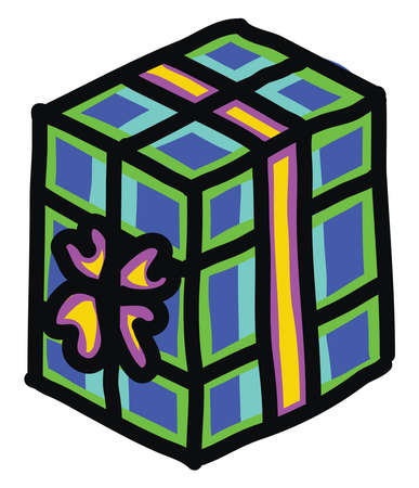 Pretty gift box, illustration, vector on white backgroundのイラスト素材