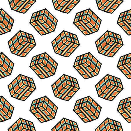 Colored box ,seamless pattern on white background.のイラスト素材