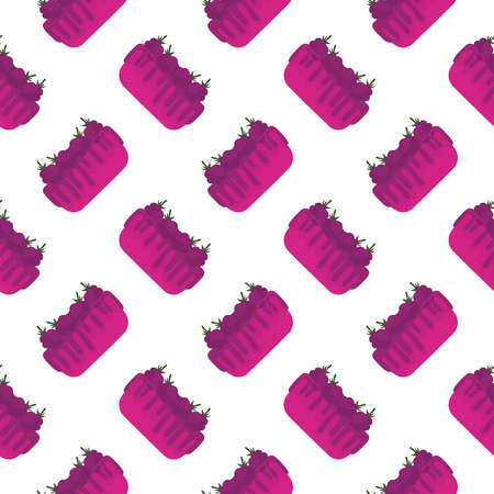 Delicious pink cake ,seamless pattern on white background.のイラスト素材