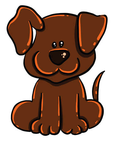 Small brown dog, illustration, vector on white backgroundのイラスト素材