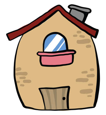 Fat house, illustration, vector on white backgroundのイラスト素材