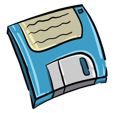 Blue floppy, illustration, vector on white background