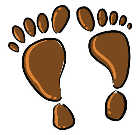 Footprints, illustration, vector on white backgroundのイラスト素材