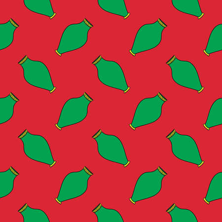 Flat vase, seamless pattern on white background.のイラスト素材