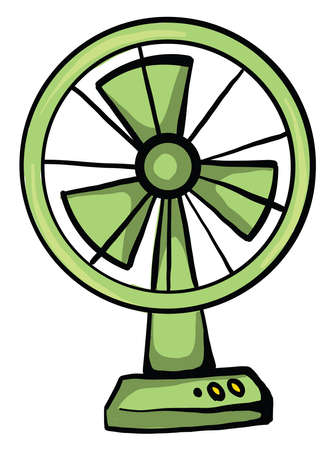 Green fan, illustration, vector on white backgroundのイラスト素材