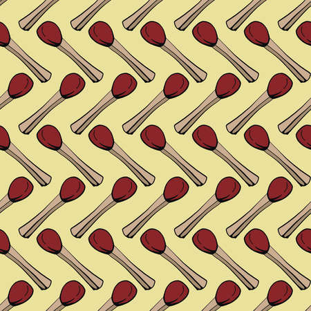 Matches ,seamless pattern on yellow background.のイラスト素材