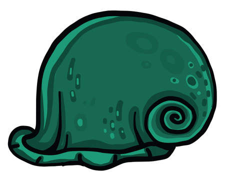 Green shell, illustration, vector on white backgroundのイラスト素材